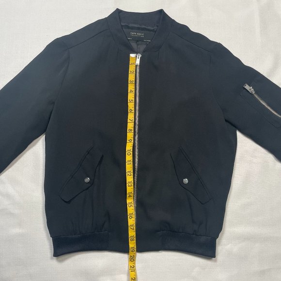 Zara Black Bomber Zip-up Lined Jacket XS - Picture 6 of 10